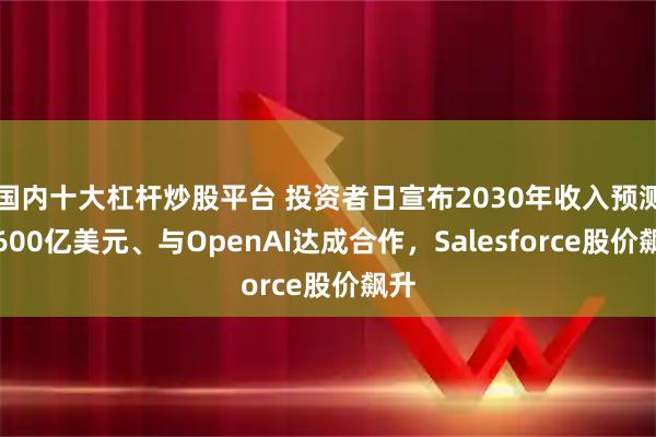 国内十大杠杆炒股平台 投资者日宣布2030年收入预测超600亿美元、与OpenAI达成合作，Salesforce股价飙升